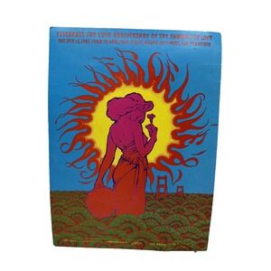 1987 Summer of Love 20th Anniversary Small Printed Poster 8x6 Rick Griffin Art